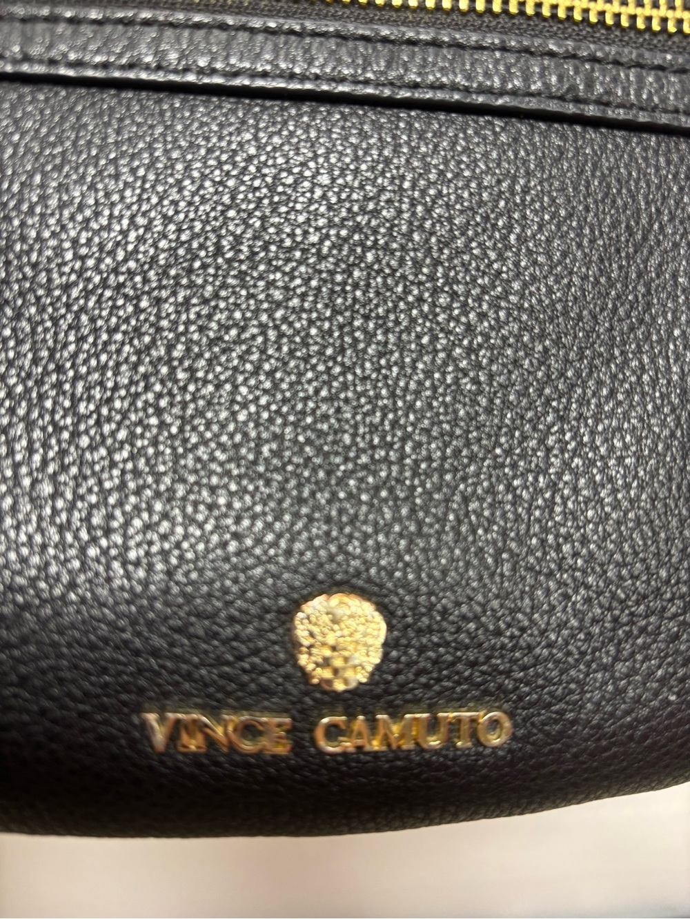 Vince Camuto Black Pebbled Leather Crossbody with Gold Hardware - Picture 3 of 6